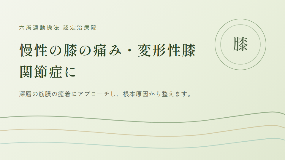 【大垣市で改善】慢性の「膝の痛み」｜くつろぎ整体サロン結 yui　