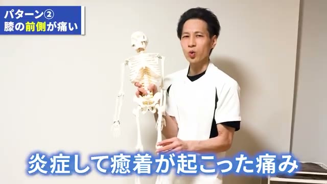 炎症から癒着が起こって痛みが出ます（動画より）